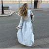 Solid Belted Maxi Trench Coats Women's Loose Full Sleeves Single-breasted Lace-up Windbreak Ladies Early Autumn Outwear