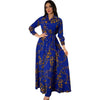Digital Printed Single Breasted Long Dress Spring Autumn Women Women's Casual Long Sleeved Shirt Collar Dress