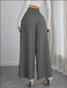 Women's Trousers Thin High Waist Chain Elastic Waist Khaki Elegant Office Black Casual Wide-leg Pants for Female