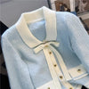 Ladies Spring Autumn Loose Small Fragrant Bow Knit Sweater Cardigan High-Quality Jacket Women's Single-Breasted Coat Female