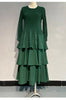 Spring Ruffled Lantern Sleeve Pleated Dress Atmospheric Design Sense Pleated Long Dresses Women's Clothing