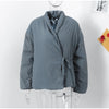 Upgraded Thick Wrap Front Tie Padded Jacket Kimono Style Collar Long Sleeve Loose Warm Daily Women Coat Winter Cotton Coats