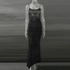 Sexy Mesh See Through Slim Evening Party Dresses Fall Winter Strap Christmas Outfits Glitter Diamond Long Dress for Women