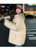 Winter Short Jacket Woman Parkas Thick Warm Spliced Hooded Parka Oversized Korean Loose Cotton Padded Outerwear