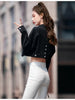 Spring Autumn Short Jeans Jacket For Women Casual Loose Long Sleeve Denim Coat Ladies Single Breasted Jeans Outwear Tops