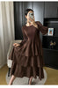 Spring Ruffled Lantern Sleeve Pleated Dress Atmospheric Design Sense Pleated Long Dresses Women's Clothing