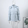 Solid Hooded Padded Jacket Women's Warm Long Sleeve Oversized Jacket Autumn Winter Lady High Street Outerwear