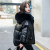 Winter Warm Duck Down Jacket Women's Clothes Glossy Fur collar Thicken Parka Short Down Coat Female