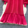African Women's Pleated Dress Stereo Flower Loose Large Size Stretchy Temperament Long Dress Middle East Wrinkle-Free