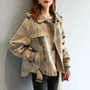 Wool Short Coats Women Jackets Blends Turn Down Collar Coat Plaid Print Y2k Streetwear Jacket Work Outerwear Autumn Winter