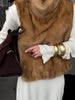 Brown Fluffy Faux Fur Jacket Women Lapel Long Sleeve Loose Warm Coat Winter Lady High Street Outerwear