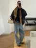 Casual Women Thick Coat With Faux Fur Collar Full Sleeve Zipper Loose Oversize Warm Jacket Female Winter Lady Coats