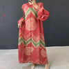 Vintage Chic Printting Straight Pleated Women's Dress Hand-Cranked Floral Long Dresses Spring Clothing 2DB6498