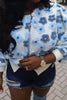 Elegant Women Button Front Floral Appliques Long Sleeve Jacket Thick Warm Winter Streetwear Outwear