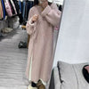 Side Slit Knitted Dress Women Autumn Winter Loose O Neck Pullover Oversize Long Sweater Dress Korean Solid Color Dresses