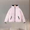 Thicken Warm Women's Skiwear Pink High Collar Hooded Cotton Padded Coats Straight Leg Zipper Pants Winter Lady Ski Suit