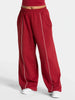 Contrastline Wide Leg Joggers Women Cotton Running Trousers Mid Waist Casual Loose Sports Yoga Pants With Back Pocket