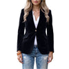 Women's Velvet Blazer Suit Jackets Business Casual Button Up Suit Jacket Autumn Winter Velvet Outerwear Work Office Coats