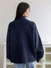 Lazy Style Sweater Jacket for Women Autumn Winter Thicken Warm Soft Knitted Cardigans Zipper Stand Collar Cardigan