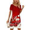 Women's Red White Christmas Print Maxi Dress Party Dress for Holiday Parties, Xmas Events & Year's Eve A-Line Dress Y2k Tops
