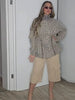 Causal Long Sleeved Grid Female Jacket Drawstring Tight Loose Women's Trench Collar Single Breasted Pocket Outerwear