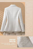 White Checkered Suit Jacket For Women Spring Autumn Small Fragrant Elegant Suit Coat Female Blazer
