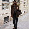 Women's Jacket Old money Jackets Brown Leather Suede Jacket Coat Vintage Demi-season Jacket Autumn Winter Outerwears