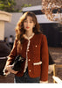 Wool Coat for Women Winter Korean Retro Lace Splicing Lamb Wool Button Pockets Thickened Warm Female Coat MXB43W0720