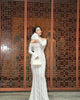 Autumn Off-Shoulder Maxi Dress Elegant Lace Flare Sleeves Red Evening Party Dress Women's Cocktail Dress