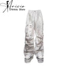 Women Off White Baggy Cargo Pants Vintage Harajuku Y2k Aesthetic Oversize Parachute Pants High Waist Wide Trousers 2000s Clothes