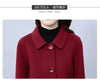 High End Women's Solid Woolen Coat Autumn Winter Middle Aged Mother Wool Trench Outwear Large Size Mother Warm Blend Jacket 4XL