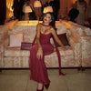 Elegant 2 Pieces Dress Set with Scarf Women Matching Sets Sexy Cropped Top and Long Dress Set Casual Dress