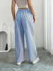 Women's Casual Striped Sports Pants Blue Pocket Pants for Women