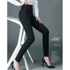 Office Lady Slim Pencil Pants Spring Autumn High Waist Elastic Pockets Solid Elegant Women Casual Straight Trousers