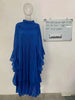 Ruffle Sleeves Pleated Dress For Women Lapel Solid Color Maxi Style Loose Elegant Clothing Spring 2DA2766