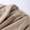Solid Lace Up Faux Fur Sleeve Jacket Woman Elegant Mid-length V-neck Woolen Blend Coat Autumn Casual Scarf Outwear