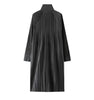 Black Pleated Stand Collar Longline Coat, Lightweight Wrinkle-Resistant Women's Casual Daily Office Commute Travel Outerwear