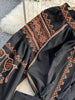 Bohemian Retro Ethnic Style Dress Women's Spring Autumn Embroidered Lace Up Lantern Sleeves Waist Cinching Long Dress A155
