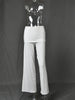 High Waist Single Breasted Women Pants White Double Layer Solid Long Trousers Autumn Loose Casual Outdoor Streetwear