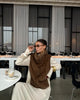 Elegant Lace Up Woolen Coat Women Furry Lapel Fur Patchwork Belt Loose Short Jacket Female Lady Autumn Winter Cardigans
