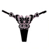 Butterfly Lace Thong for Women Low Waist G-String Transparent Mesh Panties Sexy Embroidered Briefs Adjustable Waist Culotte Femm