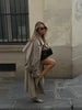 Lace Up Long Trench Coat Women Full Sleeve Lapel Single Breasted Loose Outerwear Lady Spring Daily Street Coat