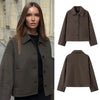 Woolen Women's Jacket Elegant Loose Long Sleeve Turndown Single Breasted Female Overcoat Winter Casual Lady Coat