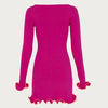 Knitted Contrast Slim Fit Mini Dress Women's Autumn Knitted Sweater Dress Long Sleeve Knitted Mini Dress