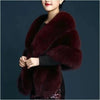White Imitation fox fur Shawl Women's cloak Dress Cheongsam Fur cloak Jacket Women's Thick Shawl Mink fur Versatile