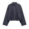 Women Denim Jacket Skirts Sets O Neck Long Sleeve Zipper Coat High Waist Slim Mini Skirt Casual Female Streetwear