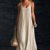 Women's Loose A-Line Long Dress with Thin Straps