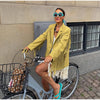 Faux Leather Fringe Women's Blazer Jackets Lapel Long Sleeve Single Breasted Tassel Jacket Vintage Casual Outerwear Coat