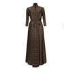 Solid Color Cardigan Long Robe Folded Windbreaker For Women Loose Casual Coffee Long Coat 2DB2952