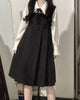 Dress Sets Women Peter Pan Collar Flared Sleeve Shirt + Square Collar Japanese Dress Two-piece Suit Girl